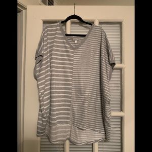 Avenue 26/28 Gray and White Striped top